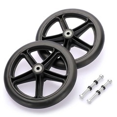 2PACK 8 Inch Walker Wheels Replacement Solid Anti Slip Rollator Wheel Set 8″