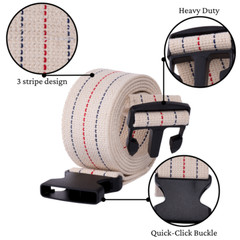 Gait Belt and Transfer/Walking Assist Quick-Click Standing Aid, 72inch Long
