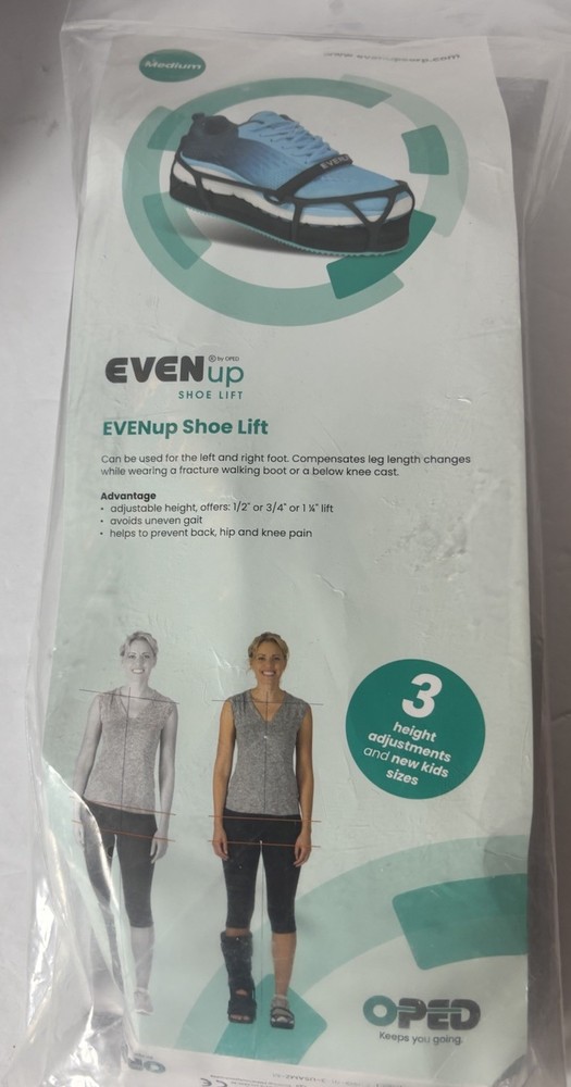 NEW EvenUp Shoe Lift Balancer Leveler Size M Medium Men 8.5-10.5 Womens 9-11