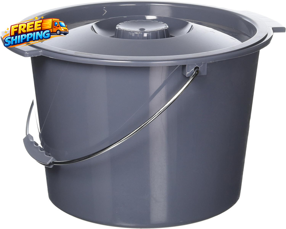 Commode Bucket with Lid and Handle Case..