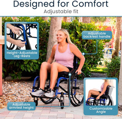 Vive Lightweight Foldable Wheelchair – Portable & Compact for Active Adults