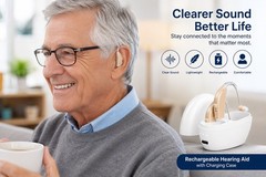 Rechargeable Digital Hearing Aids for Seniors Noise Reduction Charging Case