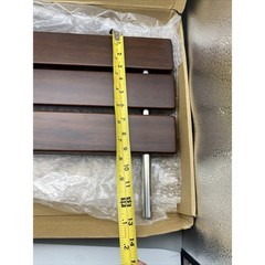 20″ Folding Teak Shower Seat Wall Mounted,Fold Down Seat Chrome/Dark brown *READ