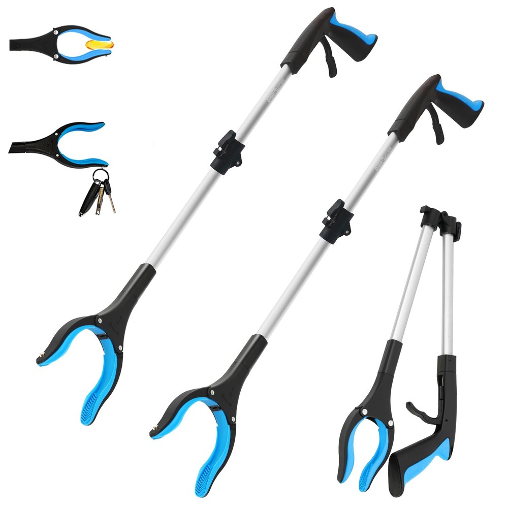 2 Pack 32 inch GrabRunner Reacher Grabber Tool with Strong Magnetic and Swive…