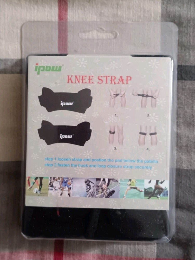 IPOW 2 Pack Knee Pain Relief & Patella Stabilizer Strap One Size, Black