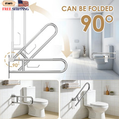 Toilet Grab Bar Support Rail 29.5 Inch, Anti-Slip Knurled Handicap Bathroom Safe
