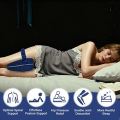 Entrq Alignment Pillow for Side Sleepers, Spine Pillow, Smooth Blue