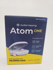 Audien Atom One OTC Hearing Aids Wireless, Rechargeable, New Sealed