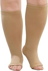 1Pair 2XL-7XL Plus Size Compression Socks Open Toe Compression Women& Men