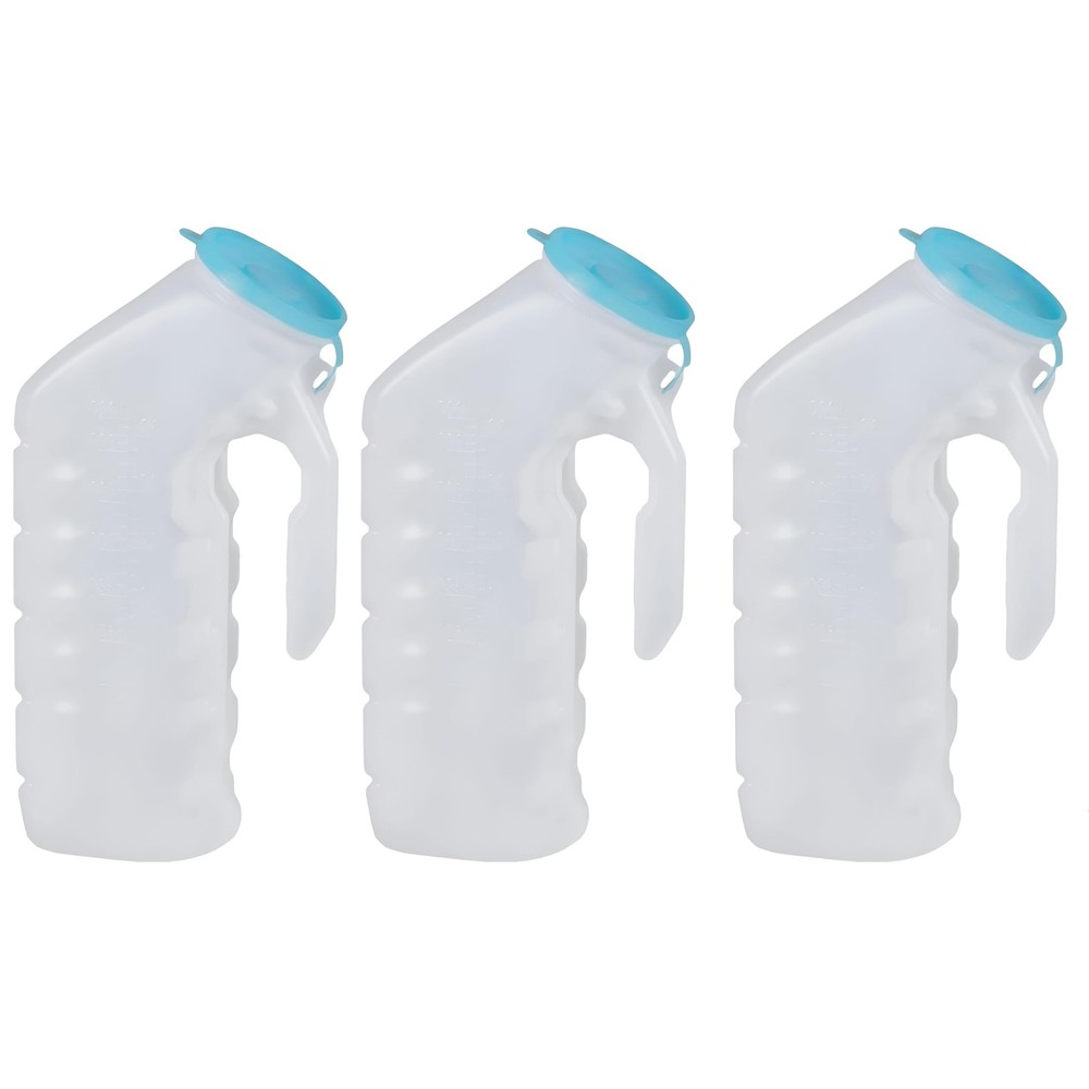 Male Urinal Glow in The Dark Lid 32oz/1000ml Pack of 3 Portable Pee Bottle…
