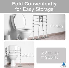 Stand Alone Toilet Safety Rails – Adjustable Width & Height Fit Any Toilet