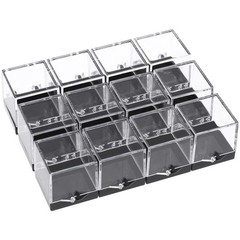 12Pcs Clear Plastic Mineral Specimen Storage Boxes with Lids Square 1.37 Inch…