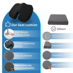 assountgh Seat Cushion &Office Chair Cushion,Lumbar Support Pillow for Office…