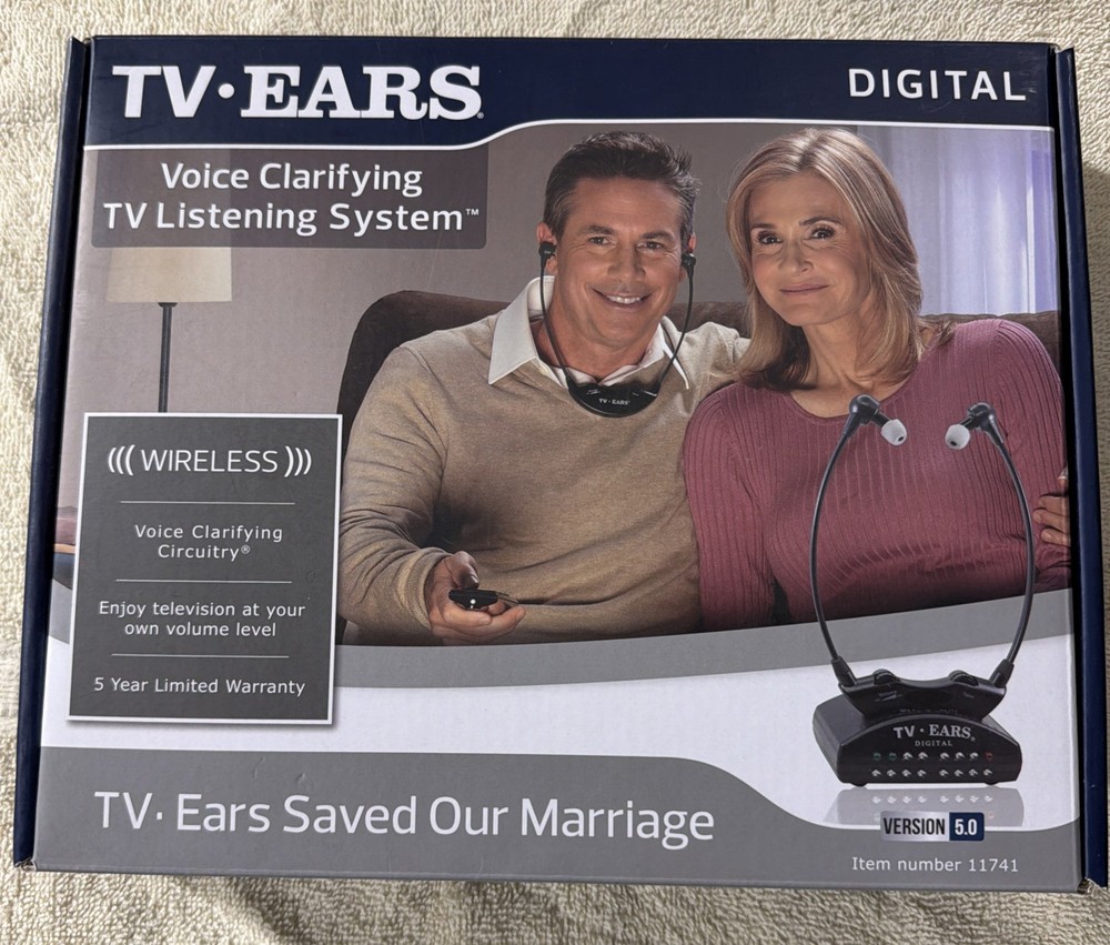 TV Ears Digital Wireless Headset Listening Voice Clarifying 11741 new open box