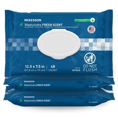 Pre-Moistened Adult Washcloths with Aloe & Chamomile – 48 Count each in 3 Pack