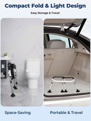 WHLICKS Toilet Safety Rails, Height & Width Adjustable Detachable Toilet Safe…