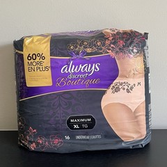 Always Discreet Boutique XL Underwear Maximum Peach Floral Lightly Scented 16 Ct