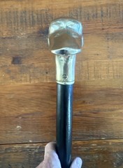 Antique Brass Heavy Duck Head Cane, Walking Stick Black With Stainless Tip 35”