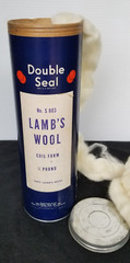 Vintage 1/2 lb 100% Lamb’s Wool Padding In Heavy Double Seal Tube Scholl Mfg Co
