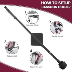 Bassoon Chair Strap Holder Heavy Duty Adjustable Nylon with Cleaning Cloth