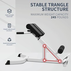 Roman Chair Back Extender – Angle & Height Dual Adjustable Hyperextension Ben…