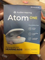 Audien Hearing Atom One OTC Hearing Aids Wireless, Rechargeable, NEW