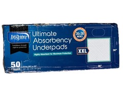 Inspire- 50 Count XXL Ultimate Absorbency Under-pads 36 Inch By 36 Inches Pet Ki