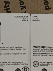 Rayovac Size 13 ~ 1.45V Zinc Air Hearing Aid Batteries 3-Packs of 12 (36 Total)