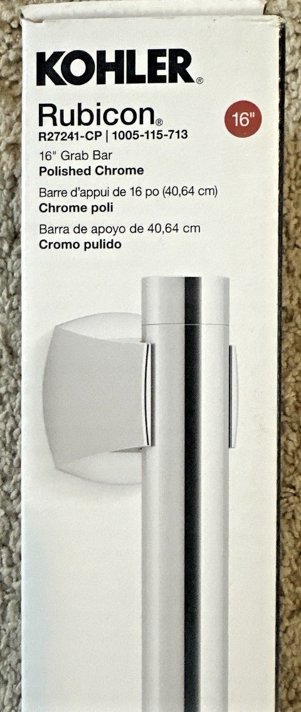 Kohler Rubicon 16” Grab Bar Polished Chrome R27241-CP ADA 500 lb Sealed