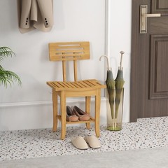 Deluxe Bamboo Shower Bench for Inside Shower Bathroom Bench Stool with Storage