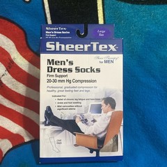 Men’s Compression Dress Socks Small Black, Firm Support 20-30mm New