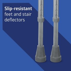 Medline Heavy Duty Bariatric Crutches 650 lb Capacity Aluminum Gray Adult
