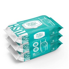 Moisture-Lock Nice ‚N Clean Flushable Wipes | 180 Count for Comfort & Cleansing