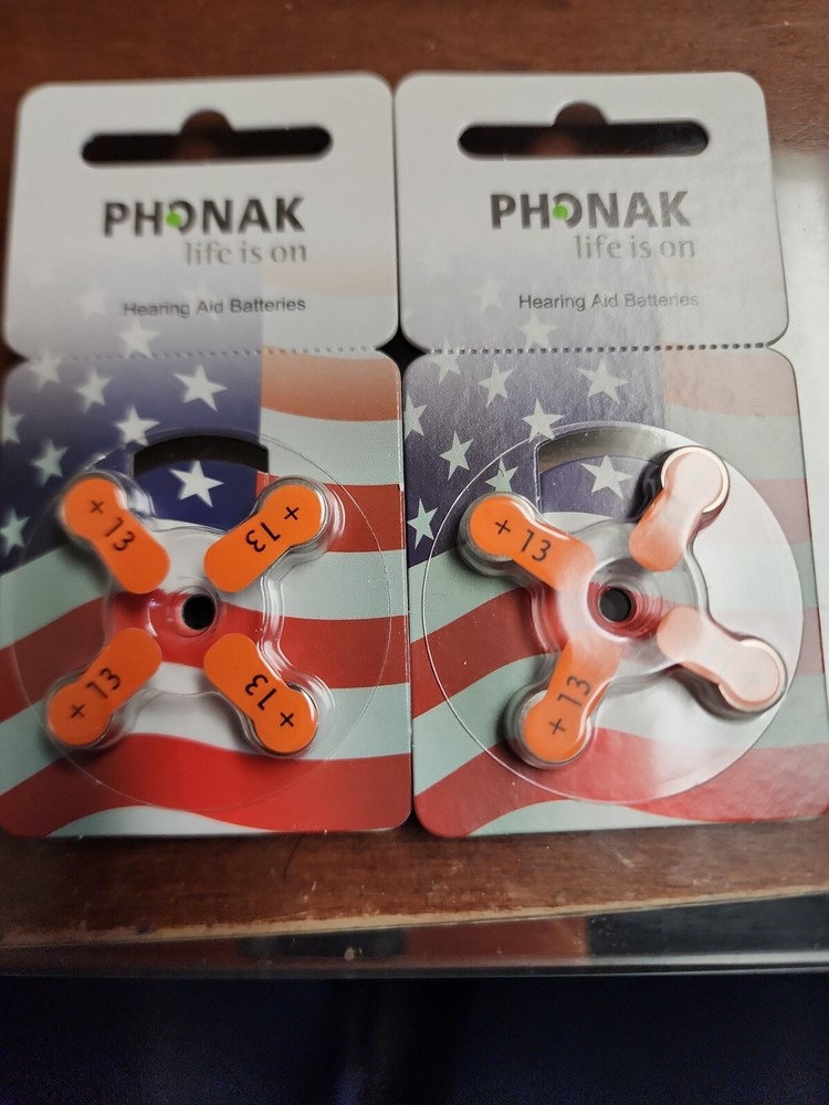 Phonak Mercury Free Size 13 Zinc Air Hearing Aid Batteries (8 batteries)