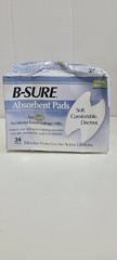 B-Sure Anal Leakage Pads Box/24 Pads New Open Box