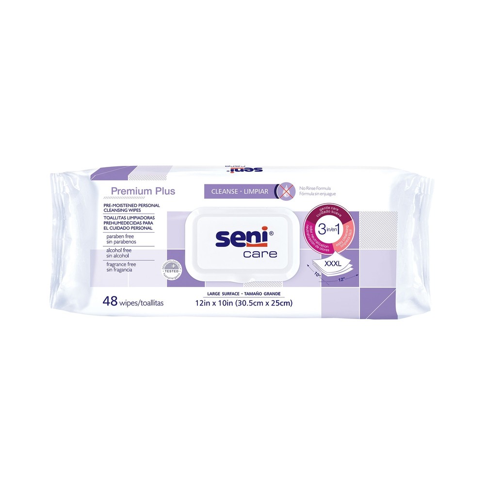 Seni Care Personal Cleansing Wipe 10 x 12″ S-WP48-C11 2 Pack 96 Wipes