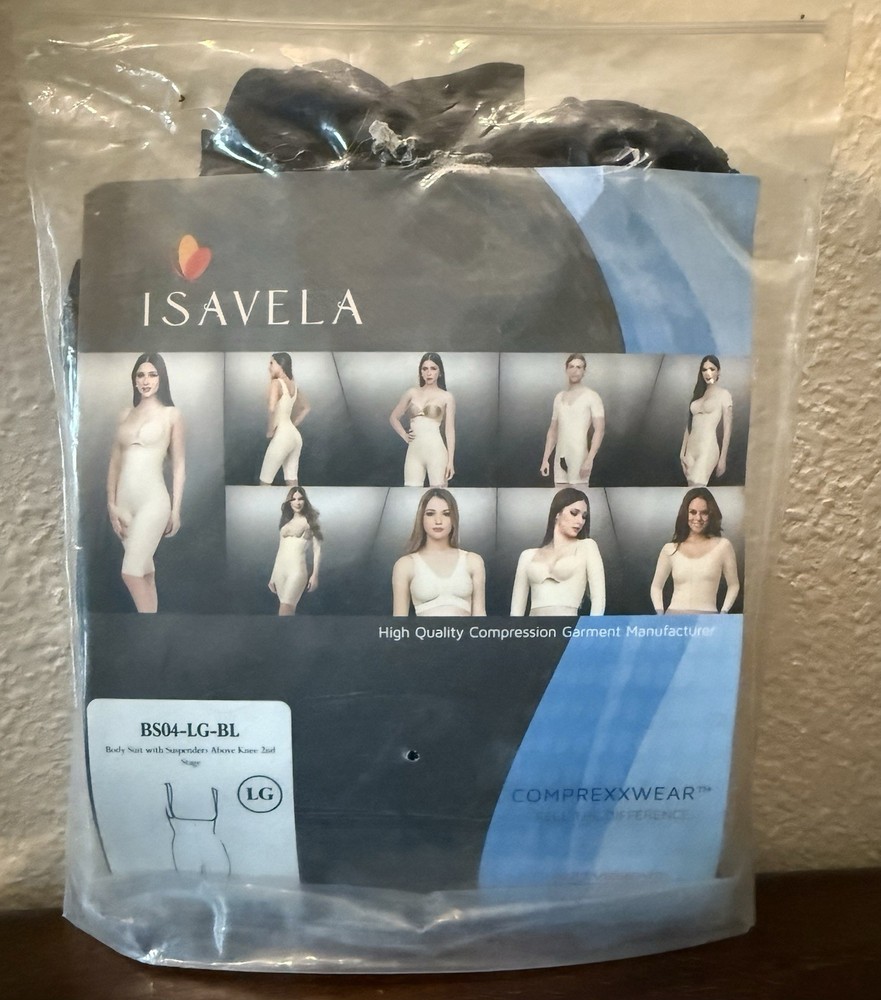 Isavela Compression Pants Adjustable Anti-Microbial Black LG BS04-LG-BL
