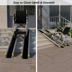 Aluminum 4′ – 7′ Adjustable Non-skid Loading Wheelchair Telescoping Track Ramp