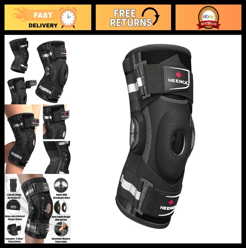Hinged Knee Brace Support for Pain Relief, Arthritis, Meniscus Tear, ACL, Sports