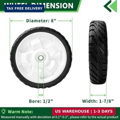 2 Pack 8″ Front Drive Wheels Fit for Toro 20330 20331 20339 20371 Self Propelled