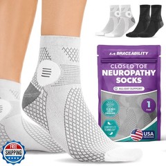 BraceAbility Closed Toe Neuropathy Socks – Diabetic Socks for Wom