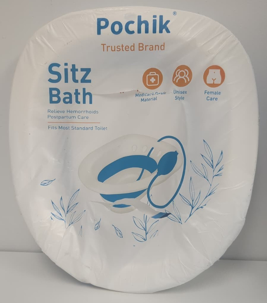 Pochik Sitz Bath for Toilet Seat Hemorrhoids and 1 Count (Pack of 1), Blue
