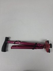HurryCane Walking Cane Foldable Adjustable Height Red/Black