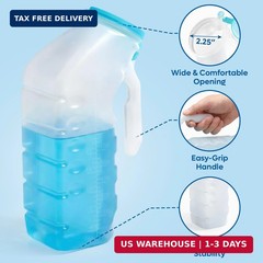 Urinals for Men with Glow-in-the-Dark Cover (1000ml/32oz) – 6 Pack Portable Reus