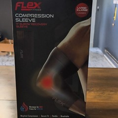 Flex Fitness Elbow Compression Sleeve L/XL Breathable Flexible Black Unisex