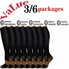 3Pair Copper Compression Socks 20-30 mmHG Medical Running Pain Relief – USA Ship