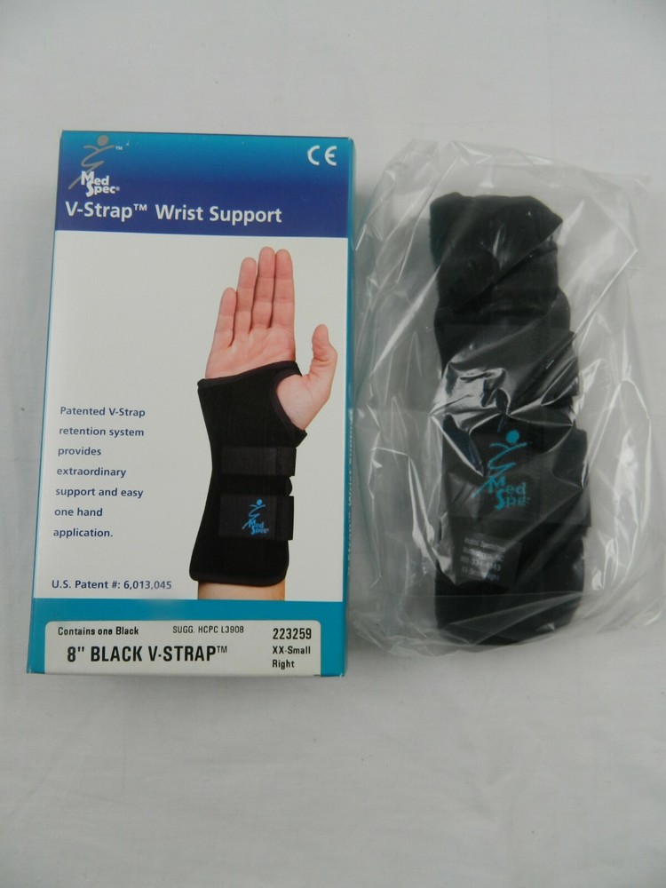 MED SPEC 223259 WRIST 8″ V-STRAP XX-SMALL RIGHT BLACK