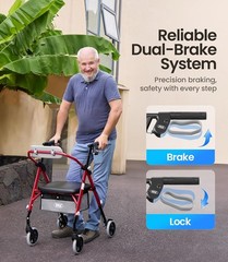 Walkers for Seniors, Z11 Rollator Walker with Seat, Max 380 Lbs, Avant Walkers w