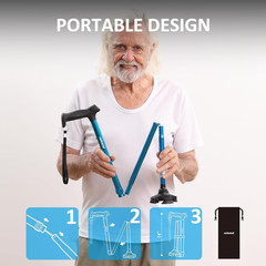 Walking Cane for Men & Women – Foldable, Adjustable, Lightweight, Self S