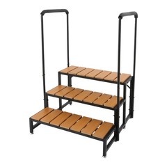 Step Stairs with Dual-handrails Stairs w/Leveling Foot Step Stairs with Detachab